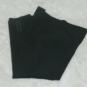 Briggs New York Pants Black 18W Plus Size Comfort Waist Silver Beads Leg